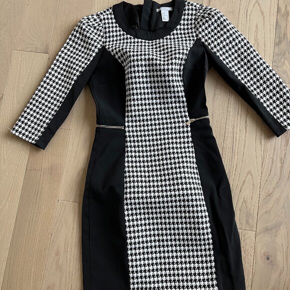 H&M Dresses & Skirts - H&M HM Dress Sheath Bodycon Dress Houndstooth Pattern